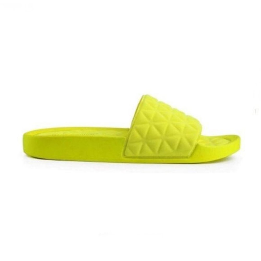 Neon Yellow Neoprene Slides - Picture 6 of 7